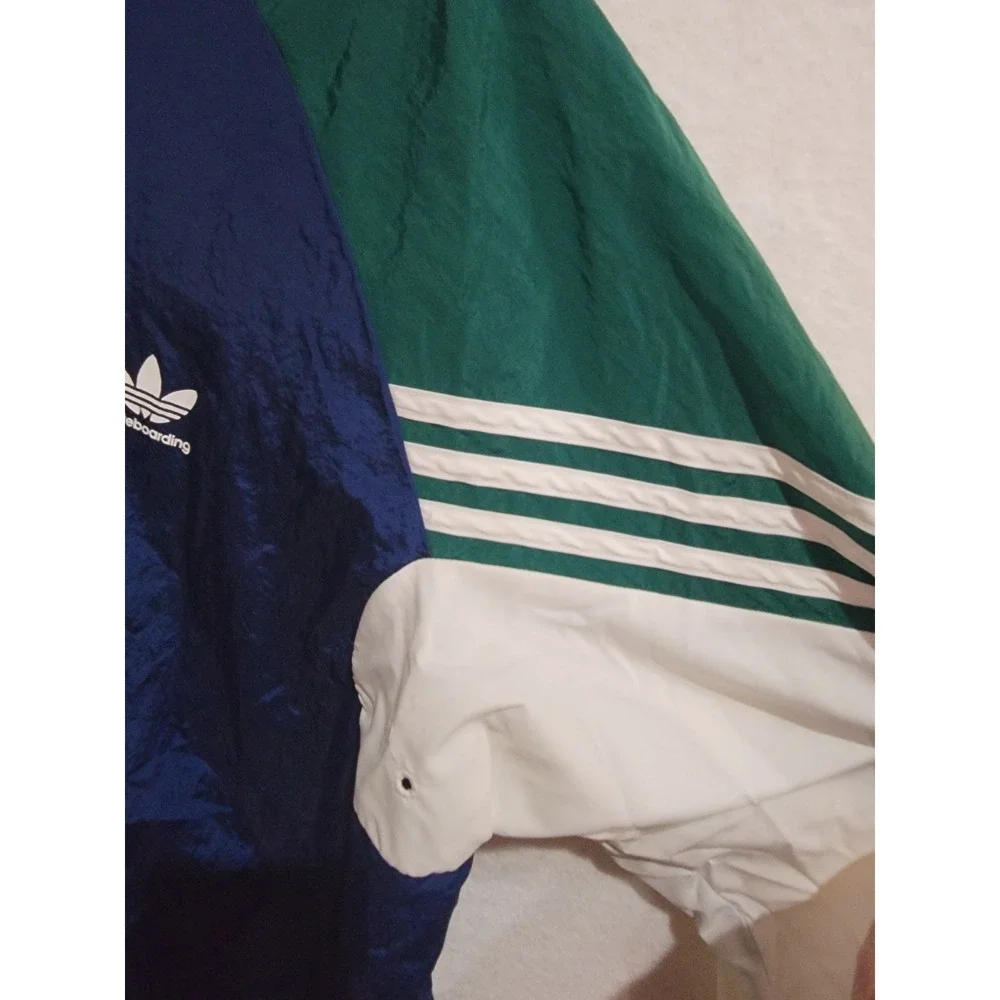 Adidas Skateboarding Track Jacket Men's 2XL Colorblock Plaid Full Zip‎ Vintage